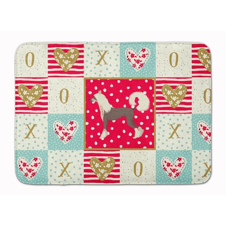 Carolines Treasures 19 x 27 in. Chinese Crested Love Machine Washable Memory Foam Mat CK5921RUG